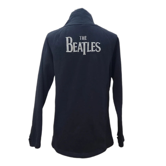 APPLE Clothing "BEATLES" FLEECE Zip Jacket,Blk/Wht, Women's Medium (listing as) - Picture 2 of 12